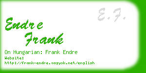 endre frank business card